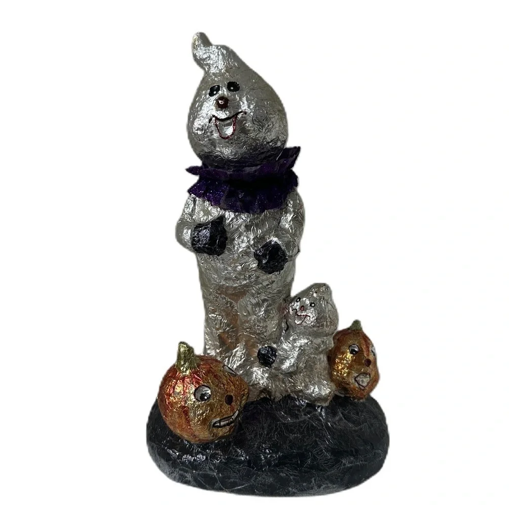 Halloween Ghost Foil Figurine and Pumpkins  Vintage Decor - Picture 10 of 15